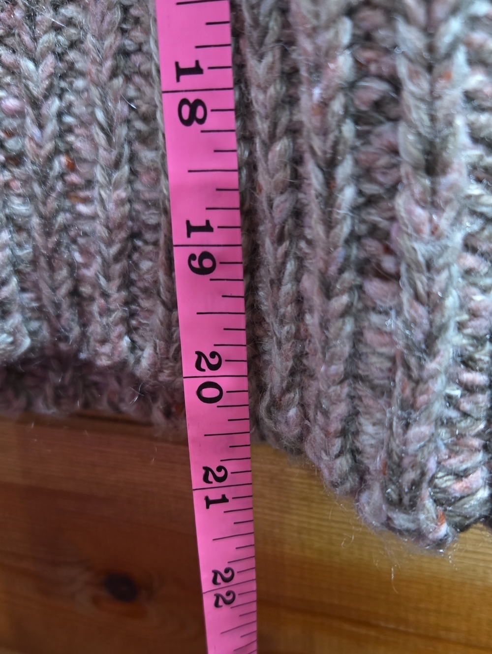 Moda International Marled Beige Pink Green Wool Chunky Sweater Sz Small - Picture 6 of 6